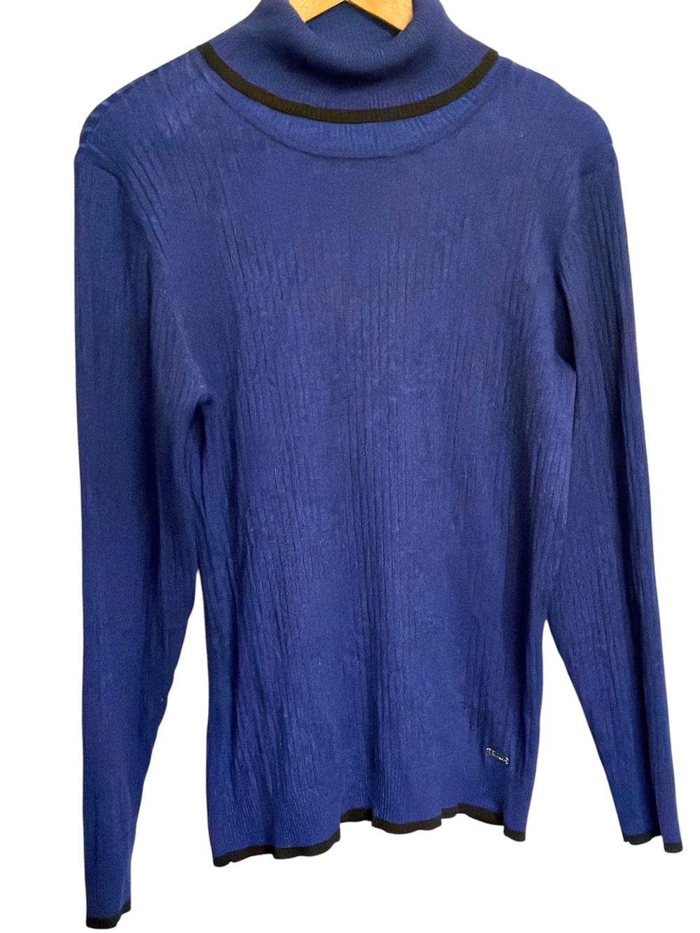 Calvin Klein Royal Blue/Black Turtleneck Sweater with Black Trim size large
